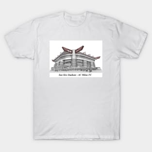 Drawing of San Siro Stadium @ AC Milan FC T-Shirt